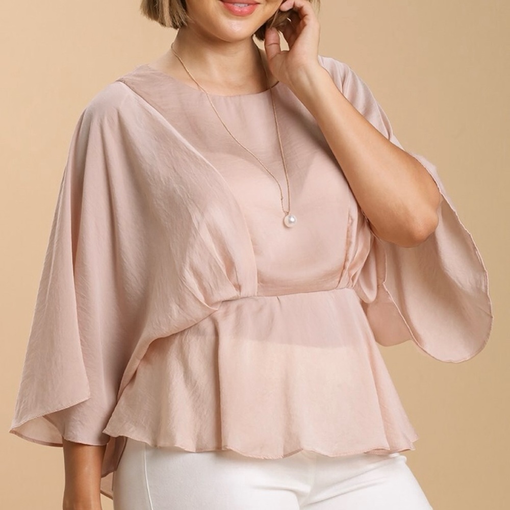 UMGEE #46- NWT Champagne Elegant Pink Women's Top (bin S3) Plus